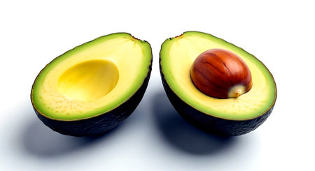 Avocado isolated on a white background. Clipping Paths.の素材