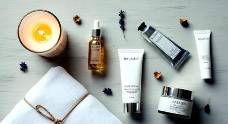 beauty treatment medical skincare and cosmetic lotion cream serum oil mockup bottle packaging product on wooden background, healthcare and medicine conceptの素材