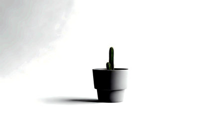 Cactus in a pot on a white background. 3d renderingの素材