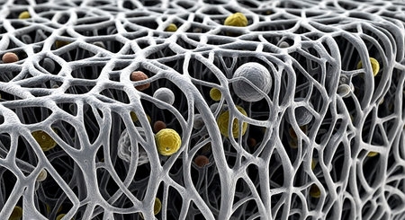 Neuron cell, 3D illustration. Neuron cells are a group of neurons in the human brain.の素材