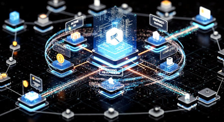 Cyber security data protection business technology privacy concept. 3D renderingの素材