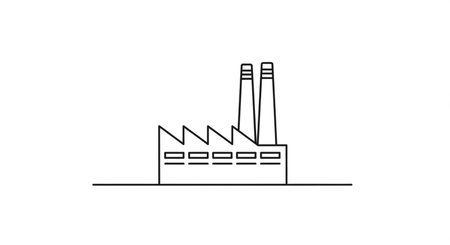 Factory icon. Vector illustration isolated on white background. Industrial building.の素材