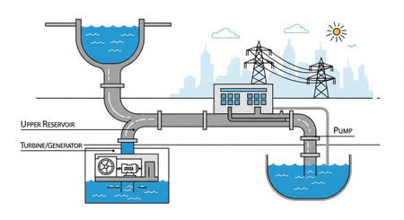Water supply system. Water supply system. Vector illustration in flat style.の素材
