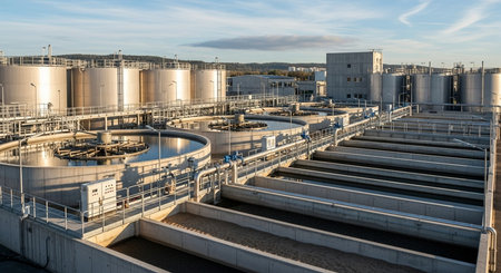 Panoramic view of the oil refinery in Kiel, Germanyの素材