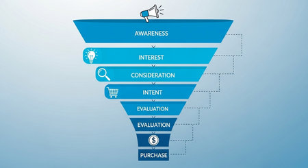 Infographic design template with marketing icons on blue background. Vector illustration.の素材