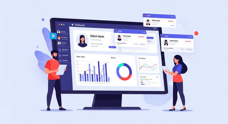 Modern flat design concept for web banners, infographics and hero images.の素材