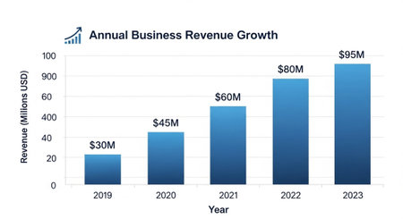 Illustration of a business bar chart showing the results of a financial analysisの素材