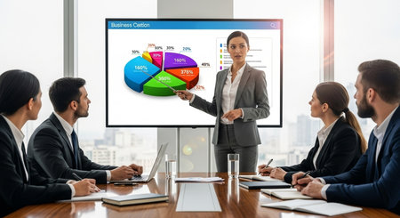 Business people working together in modern office. Corporate business team concept.の素材