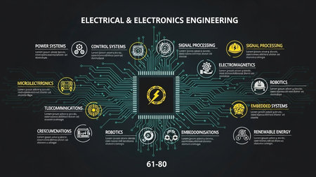 Vector illustration of technical engineering infographic design template. Technology and engineering concept.の素材