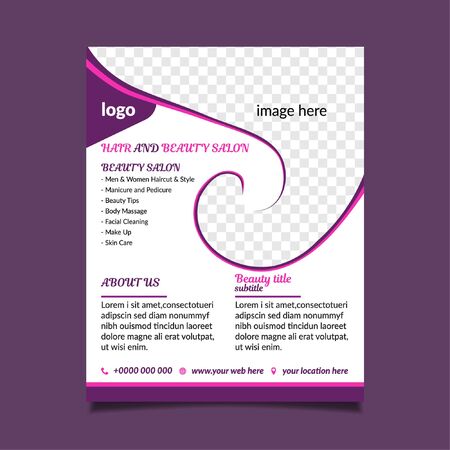 Hair and Beauty Salon Center Flyerのイラスト素材