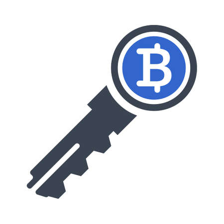 Bitcoin key iconのイラスト素材