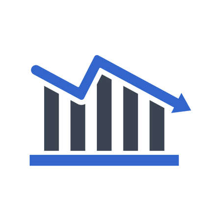 Downward report icon, vector image