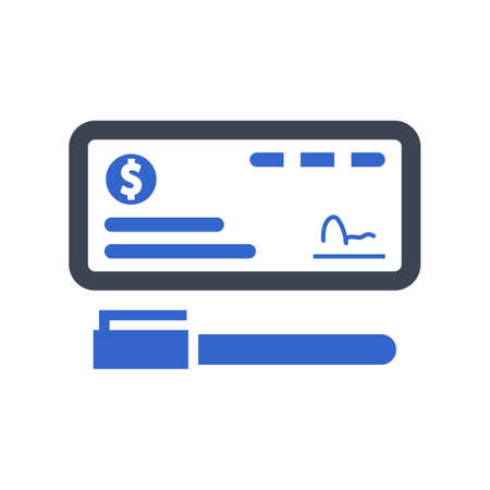 Bank check icon, vector imageのイラスト素材