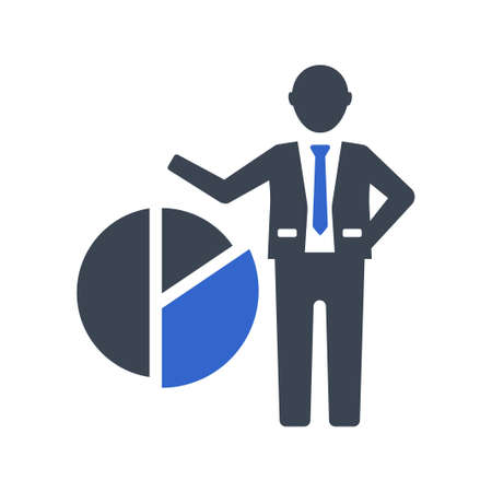 Presenting pie chart Icon, vector imageのイラスト素材