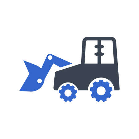 Bulldozer, excavator iconのイラスト素材