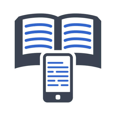 Reading E book iconのイラスト素材