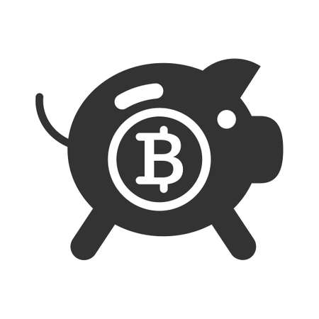 Bitcoin piggy bank iconのイラスト素材