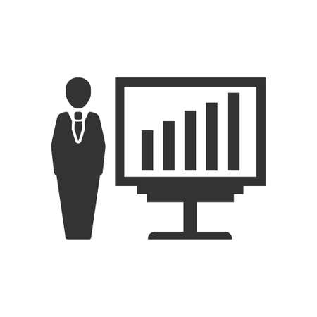 Business Graph presentation Icon, vector imageのイラスト素材