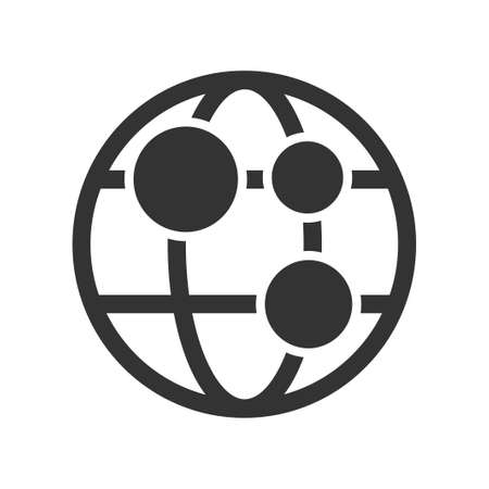 Global community network icon, vector imageのイラスト素材