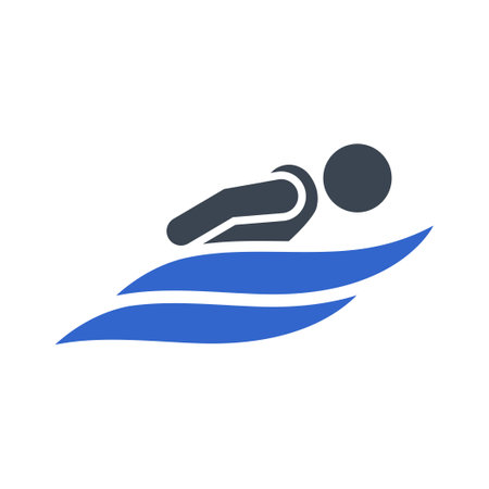 Swimming exercise iconのイラスト素材