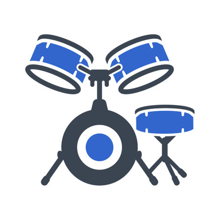 Drams musical instrument iconのイラスト素材