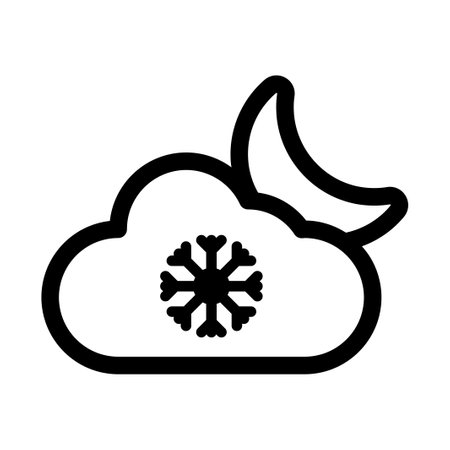 Night snow iconのイラスト素材