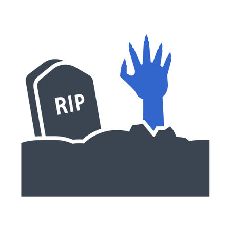 Rising grave hand iconのイラスト素材