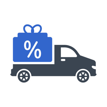 Discount delivery offer iconのイラスト素材