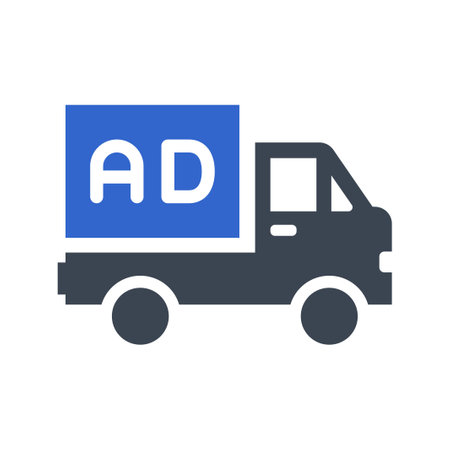 Advertisement truck iconのイラスト素材