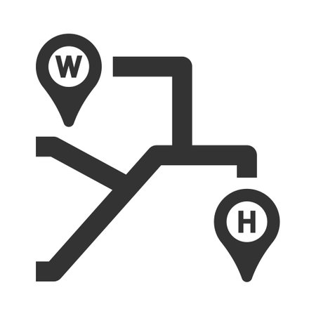 Home to work location iconのイラスト素材