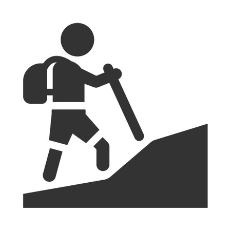 Mountain hiking iconのイラスト素材