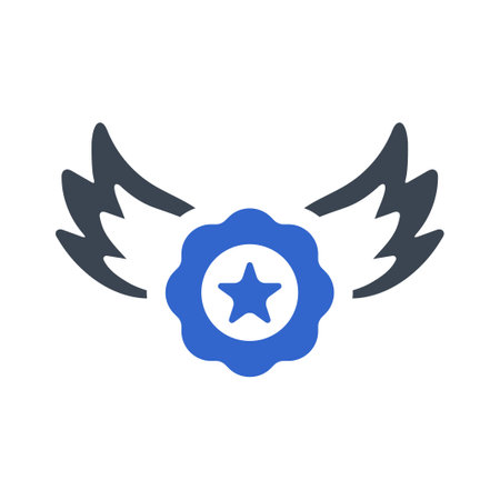 Wings badge Iconのイラスト素材