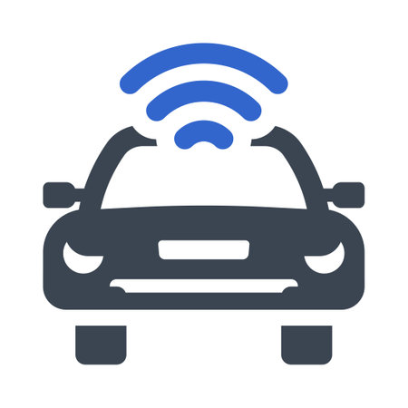 Autonomous car Iconのイラスト素材