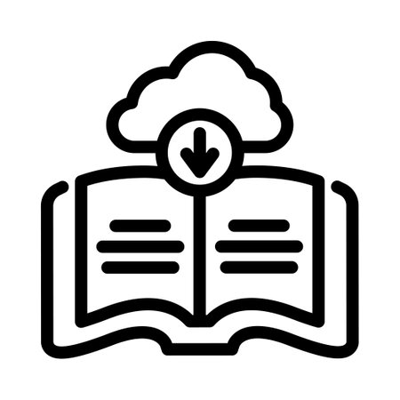 Online book download iconのイラスト素材