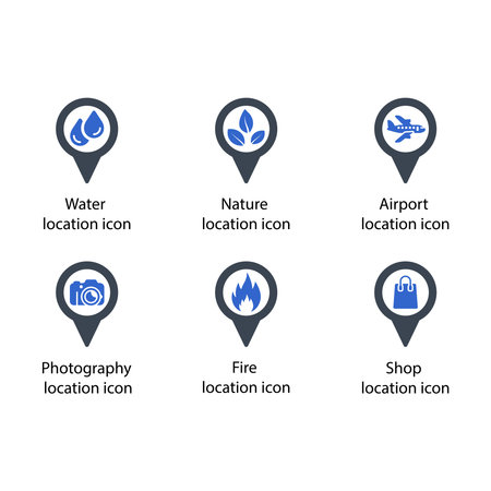 Water, Nature, Airport, Photography, Fire, Shop, location iconのイラスト素材