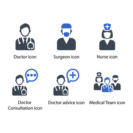 Doctor, Surgeon, Nurse, Doctor Consultation, Doctor advice, Medical Team, iconのイラスト素材