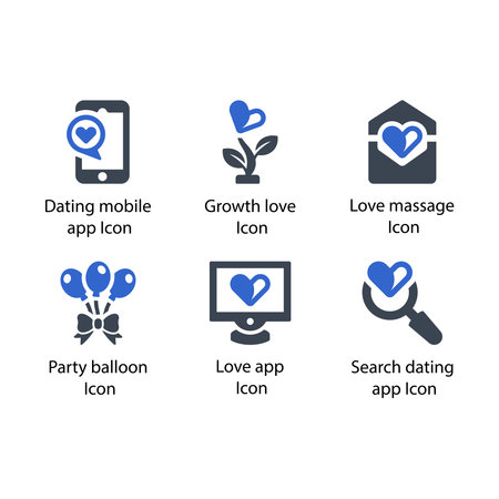 Dating mobile app, Growth love, Love massage, Party balloon, Love app, Search dating app, iconのイラスト素材