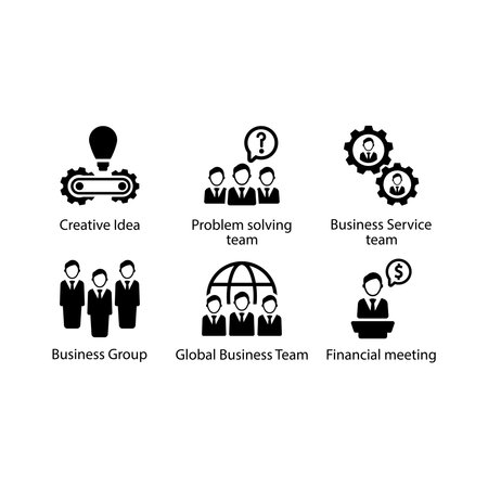 Creative Idea, Problem solving team, Service team, Business Group, Business Team, Financial meeting, iconのイラスト素材