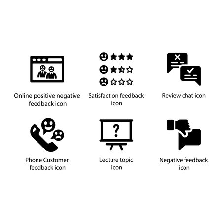 feedback, Satisfaction feedback, Review chat, Customer feedback, Lecture topic, Negative feedback, iconのイラスト素材