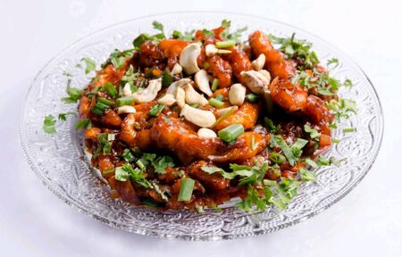 vegetable manchurian with nutsの写真素材