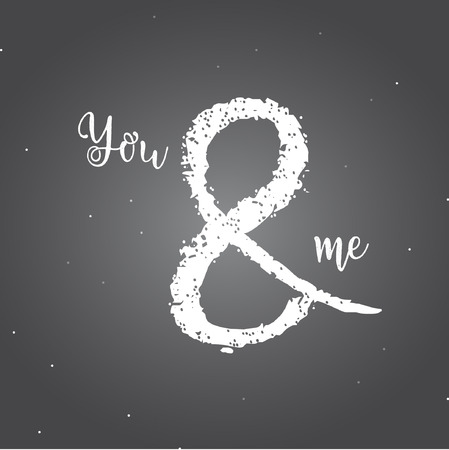 You and me vector template design and illustration on dark background.のイラスト素材