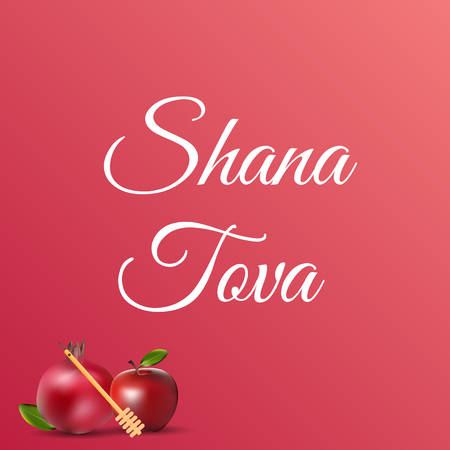 Shana tova template poster and greeting card design . jewish holidayのイラスト素材