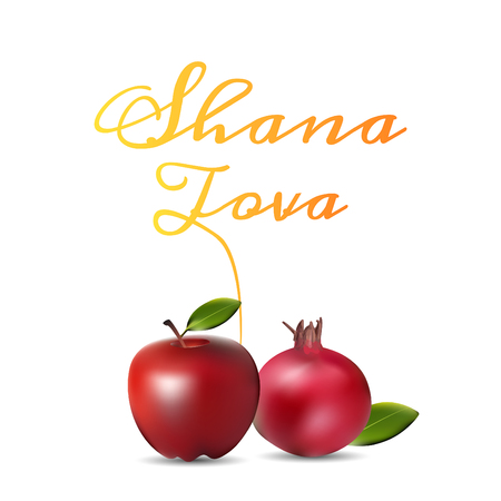 Shana tova greeting card and poster design illustration.のイラスト素材