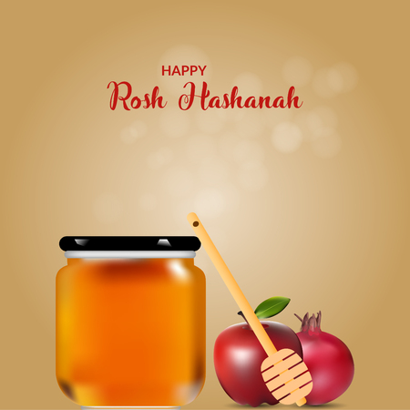Happy Rosh Hashanah jewish holiday fest. poster and template design.のイラスト素材