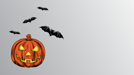 Halloween scary pumpkin vector design.のイラスト素材