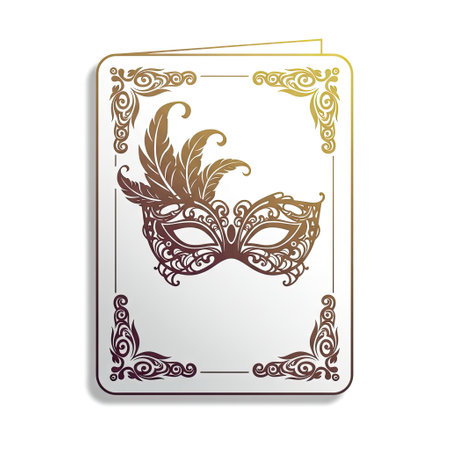 Carnival mask and playing cards isolated on white background. Vector illustration.のイラスト素材