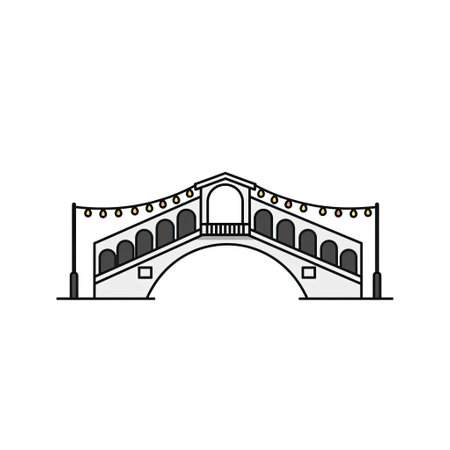 Venice landmark icon. Flat color design. Vector Illustration.のイラスト素材