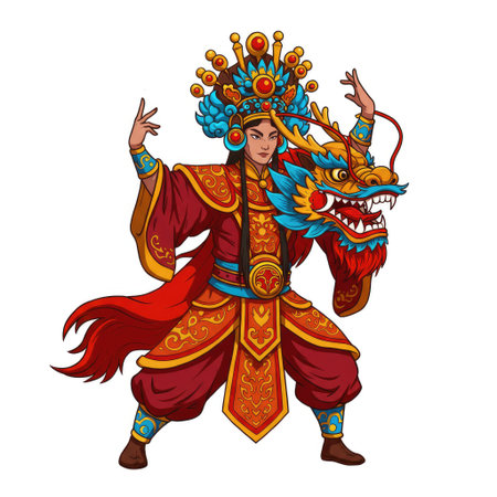 Chinese god of wealth, vector illustration. Chinese god of wealth.のイラスト素材
