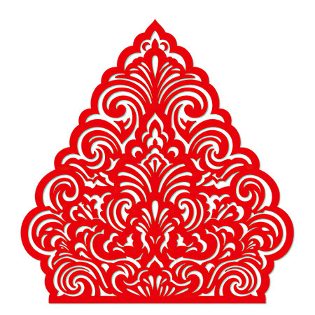 Decorative element in the form of a Christmas tree. Vector illustration.のイラスト素材