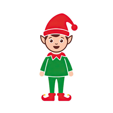 christmas elf character icon vector illustration design graphic vector illustration graphic designのイラスト素材